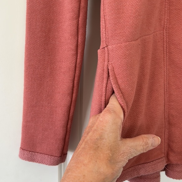 Anthropologie Dusty Rose Open Front Jacket w Tiered Ruffled Back & Pockets - Picture 5 of 11